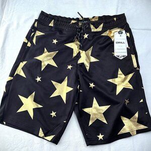 Drill Clothing Company NYC 3 pocket shorts Black /Gold Star Size Men's Medium
